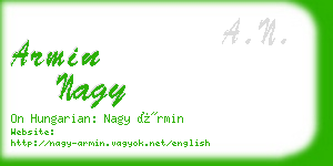armin nagy business card